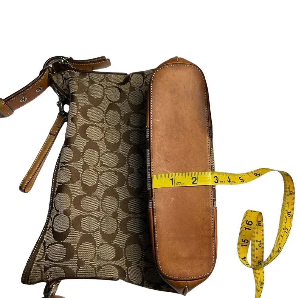 VTG Coach Hobo Signature Canvas Leather Brown Tote Handbag Purse Style #6347